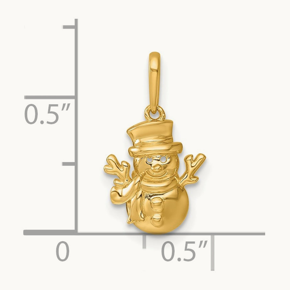 Madi K Polished Snowman Pendant, 14K