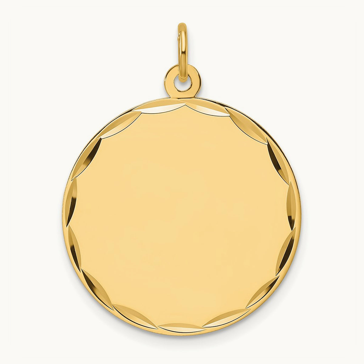 Etched .027 Gauge Engravable Round Disc Charm — 28.6mm