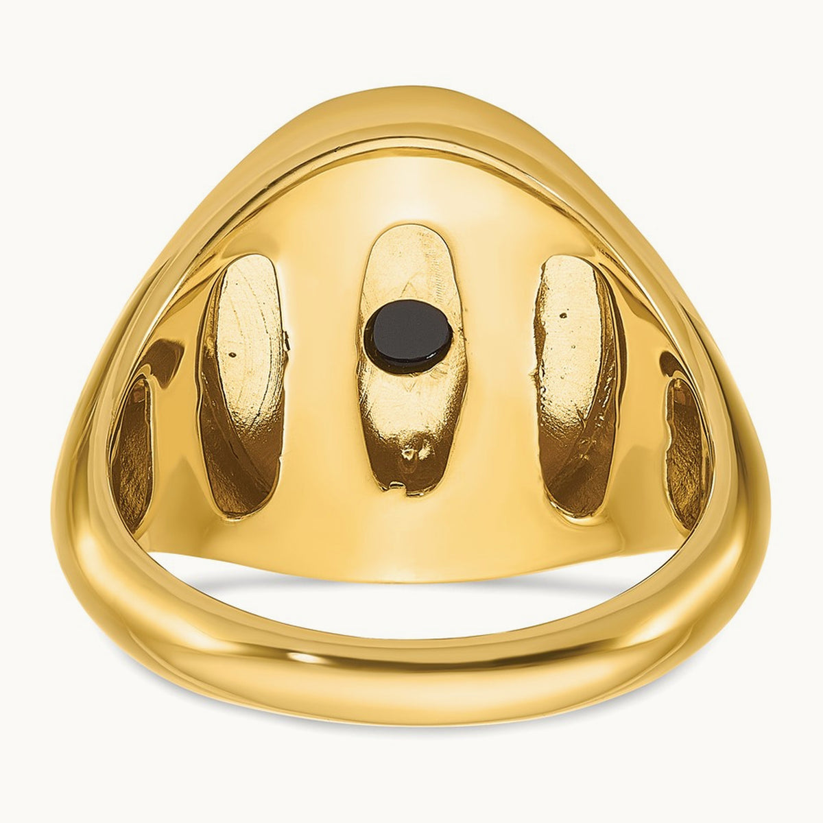 IBGoodman Men's Oval Onyx and Diamond Complete Ring, 14K