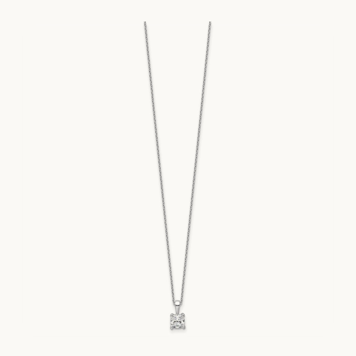 Cushion Pendant Necklace, 0.50-2.00 ct tw Lab-Grown Diamond — 3/4 ct, 14K White Gold