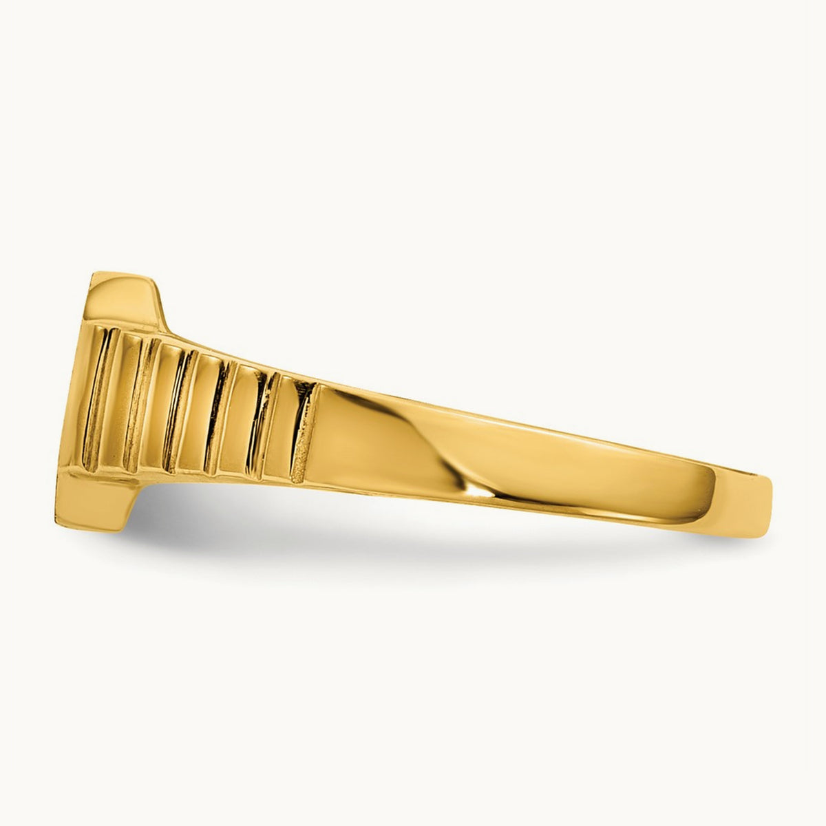 7.5x6. Child's Open Back Signet Ring, 0mm, 14K