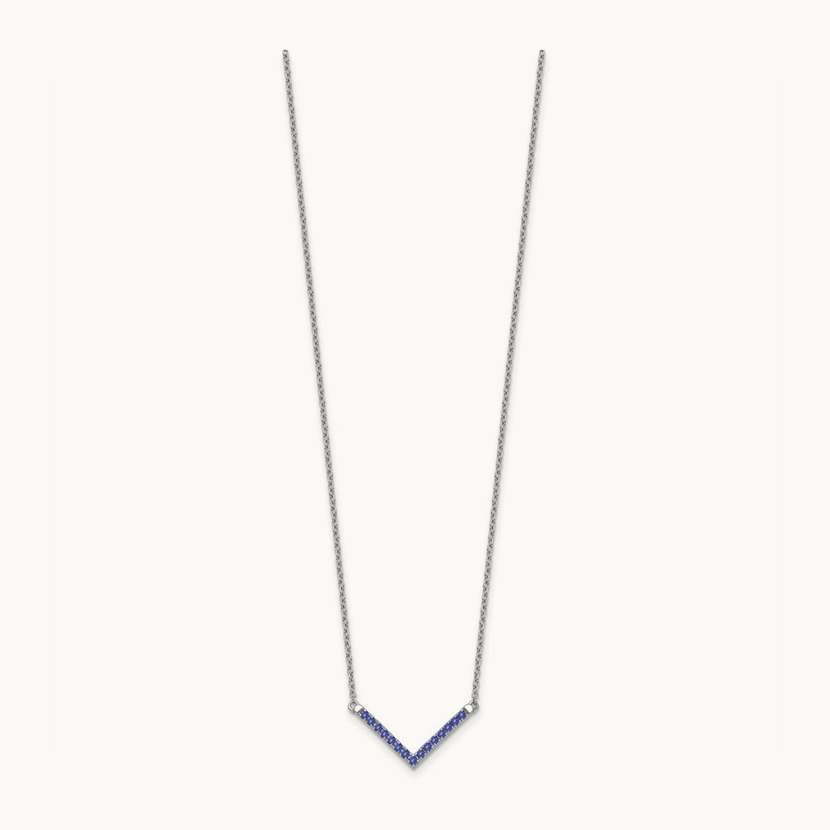 Tanzanite 18in. V-Necklace, 14K White Gold