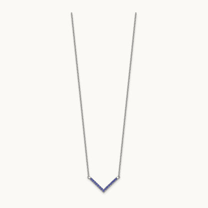 Tanzanite 18in. V-Necklace, 14K White Gold