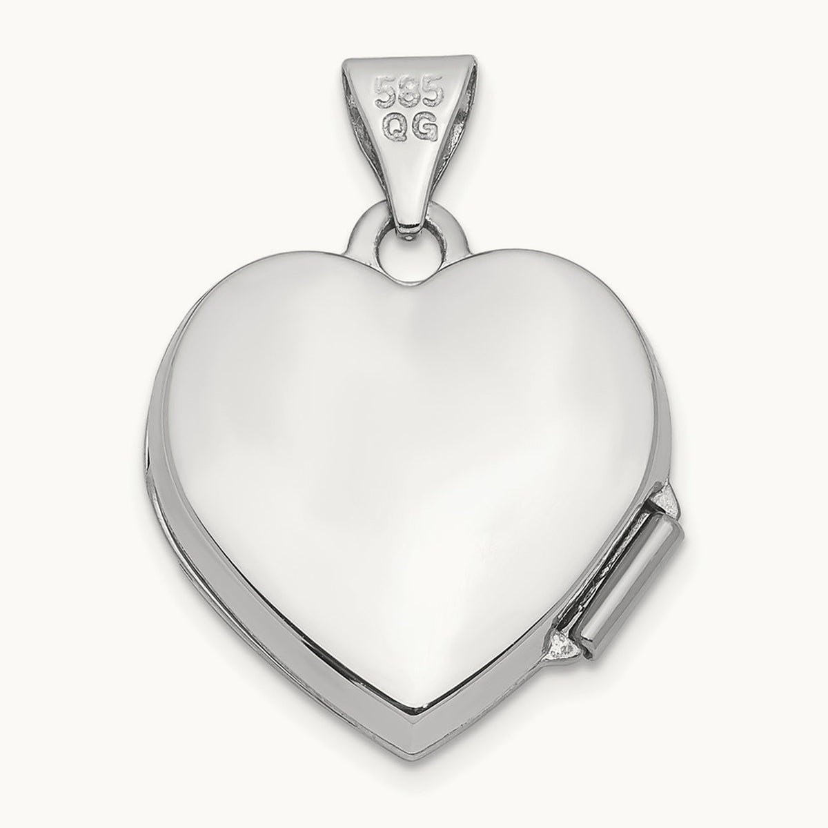 Polished Heart-Shaped Locket — 21mm