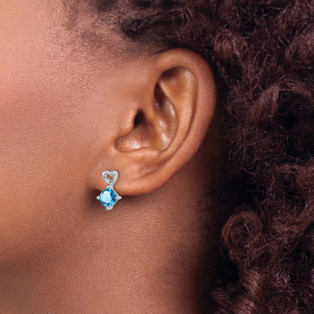 Amethyst and Diamond Heart Earrings — photo set