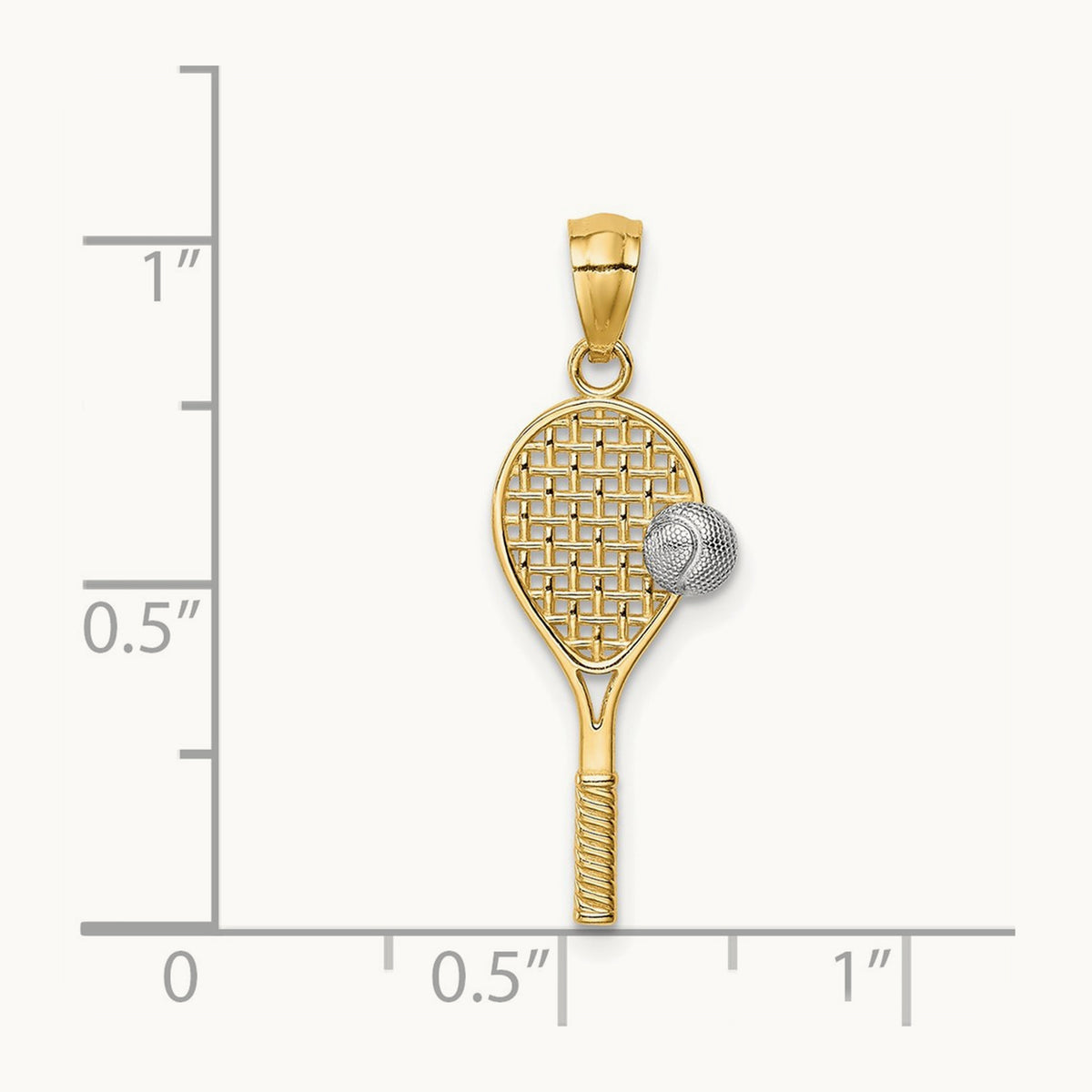 w/White Rhodium Tennis Pendant, 14K