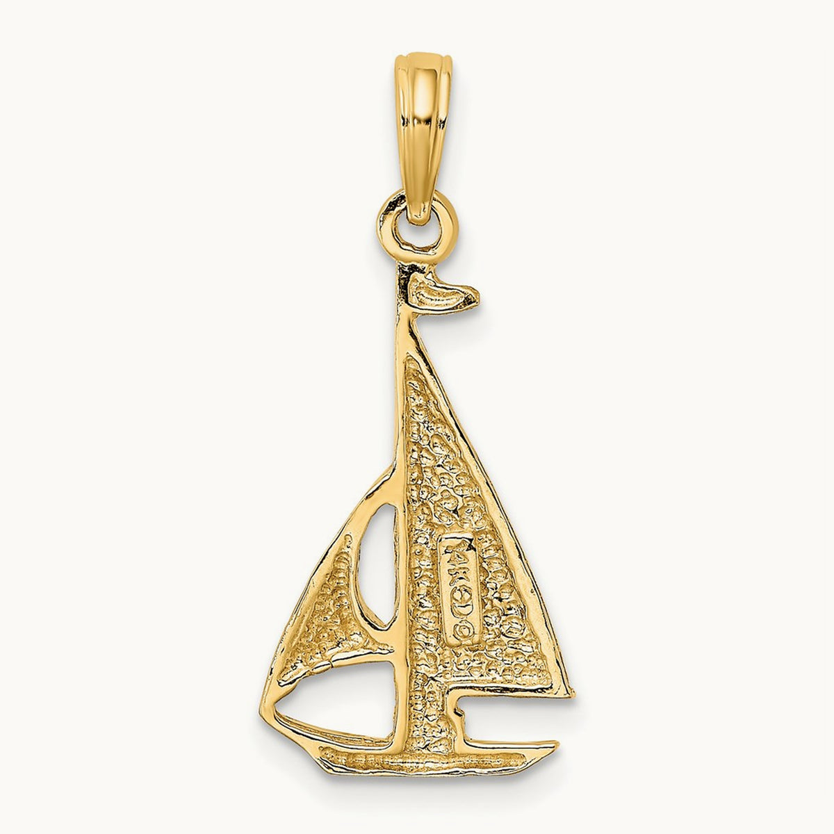 2-D Polished Sailboat Charm — 26.87mm