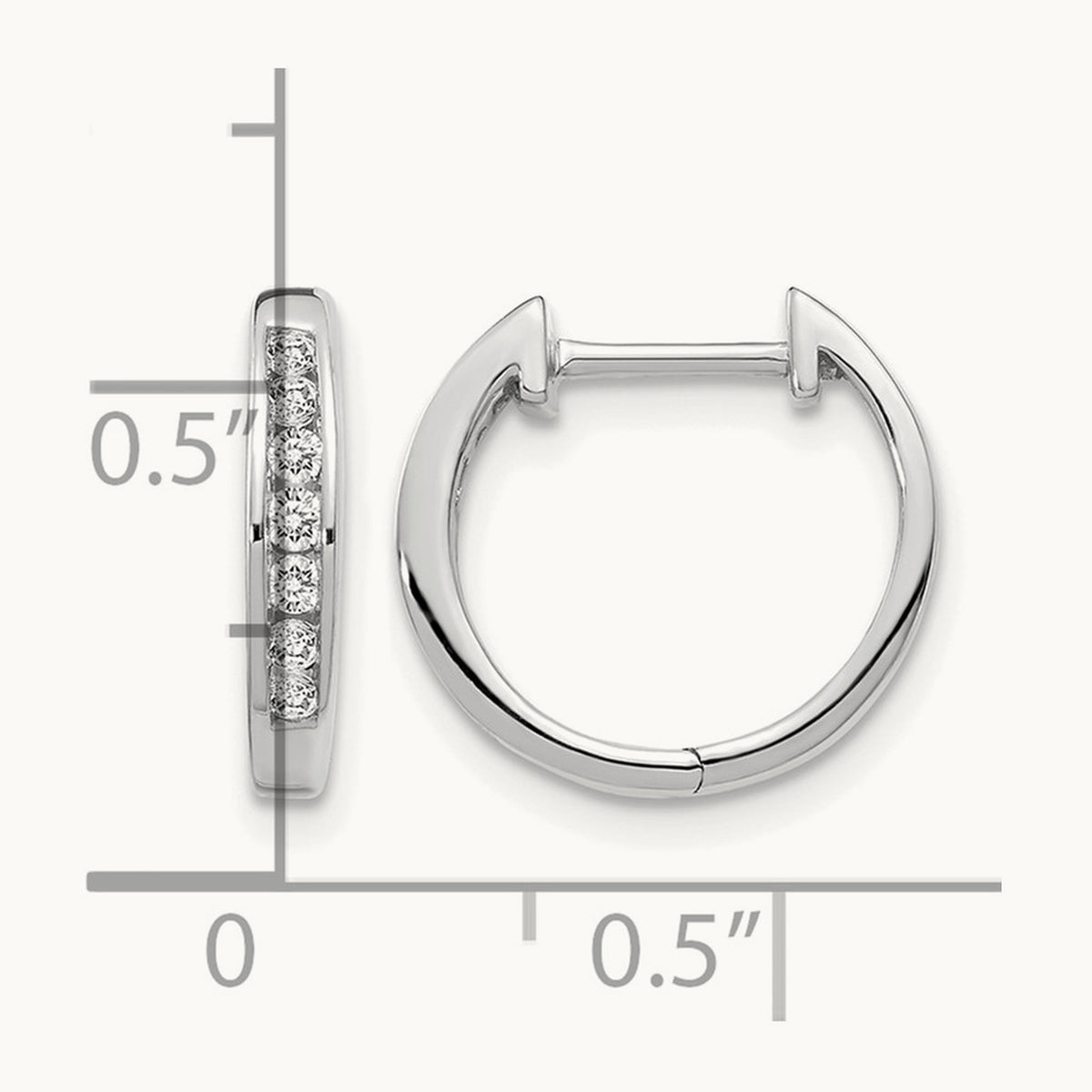Diamond Hinged Hoop Earrings — 13mm