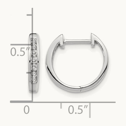 Diamond Hinged Hoop Earrings — 13mm