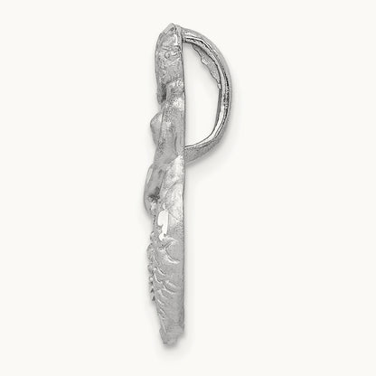 Satin and Diamond-Cut Mermaid Slide, 14K White Gold