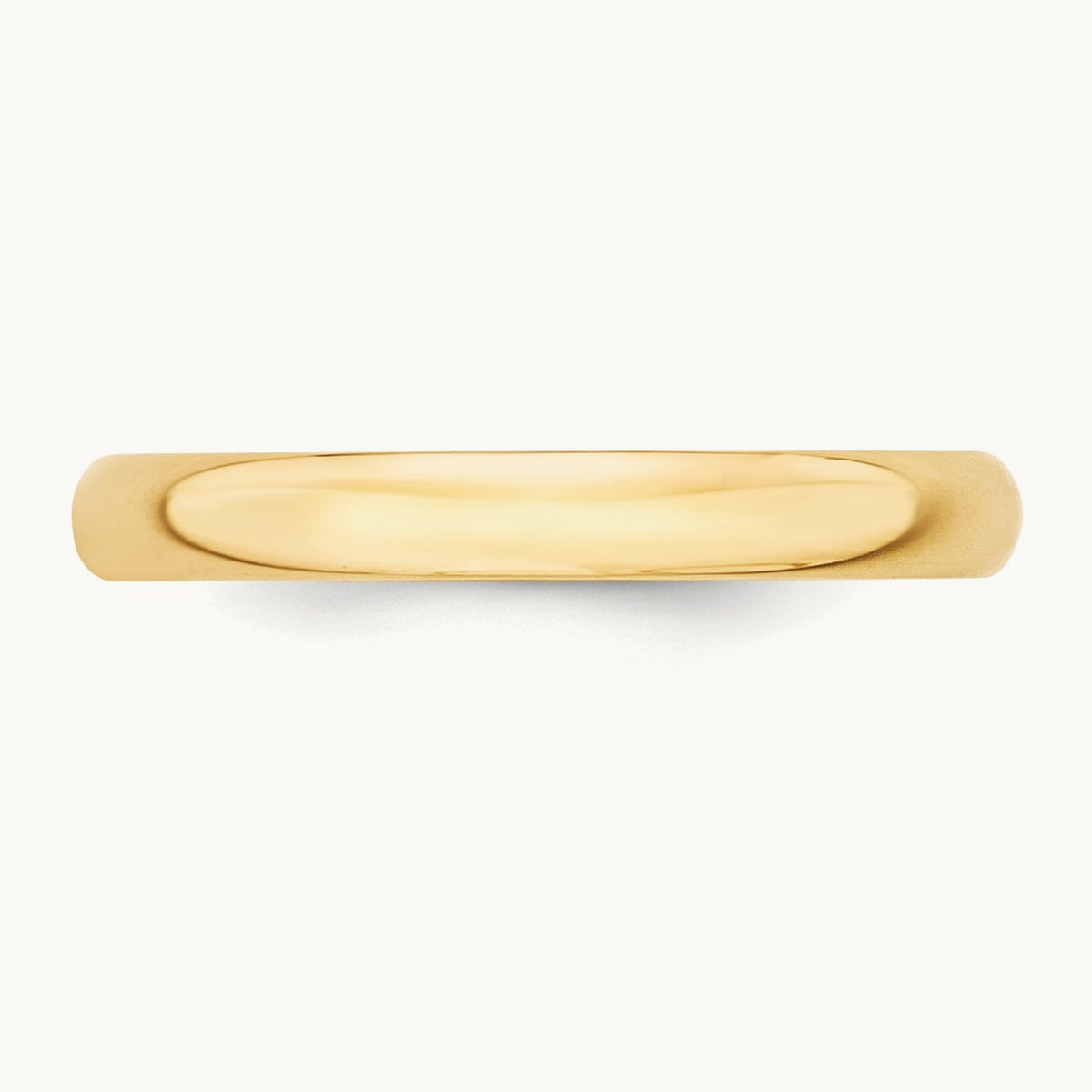 Lightweight Half Round Band, 3mm, 10K Yellow Gold