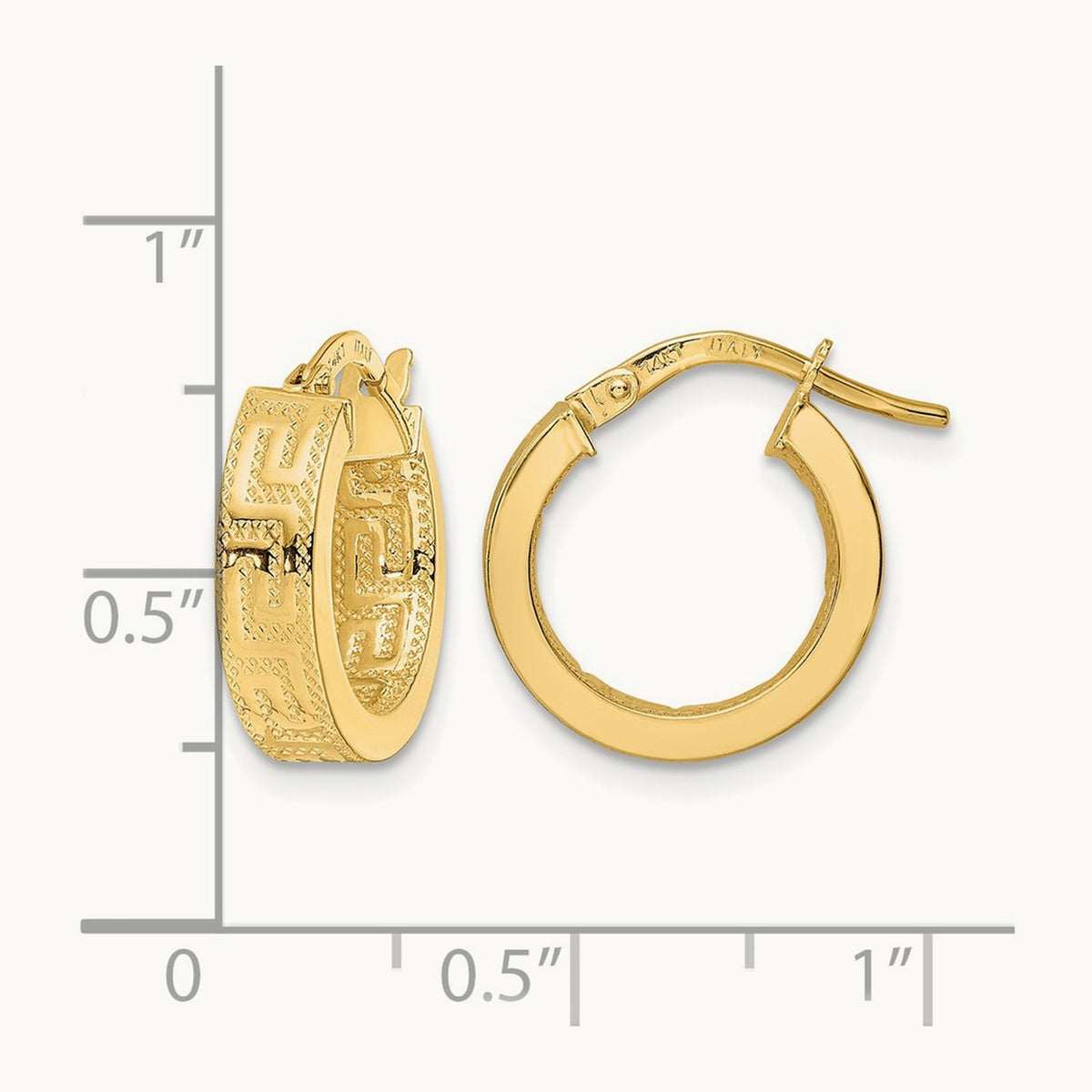 Polished Hoop Earrings, 14K
