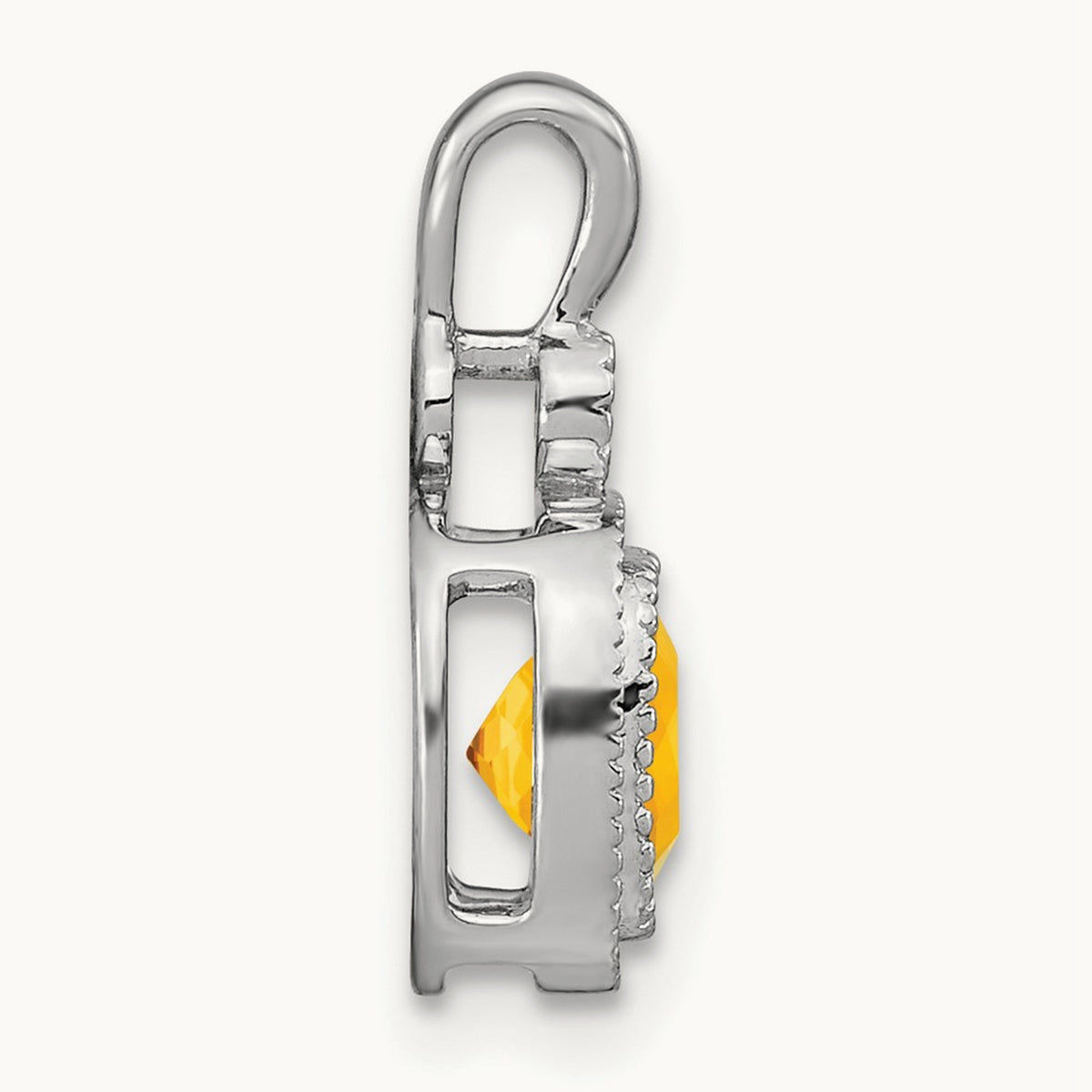 Cushion Citrine and Diamond Pendant — photo set