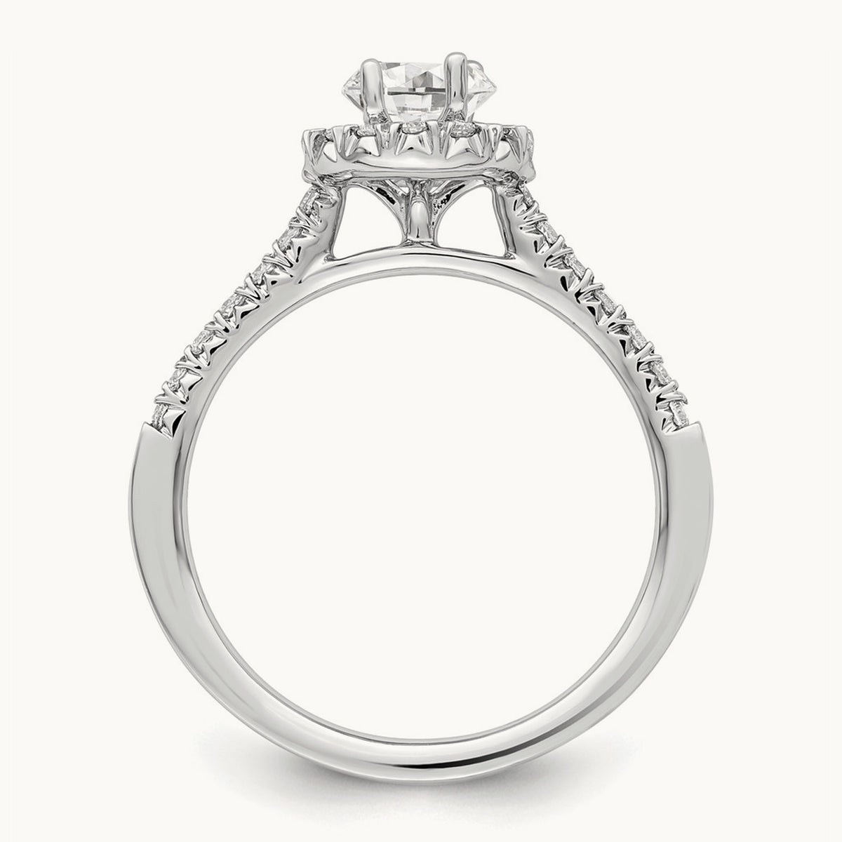 Oval Halo Engagement Ring, 0.25-2.50 ct tw Lab-Grown Diamond — 7/8 ct, 14K White Gold