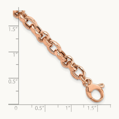 Polished Fancy Link Bracelet, 14K Rose Gold