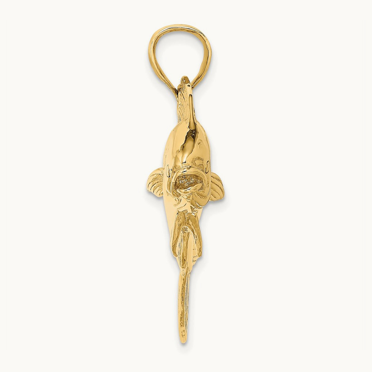 3-D Female Dorado (Mahi-Mahi) Charm, 14K