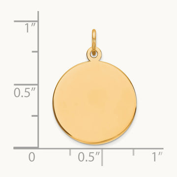 Round Disc Charm, 14K