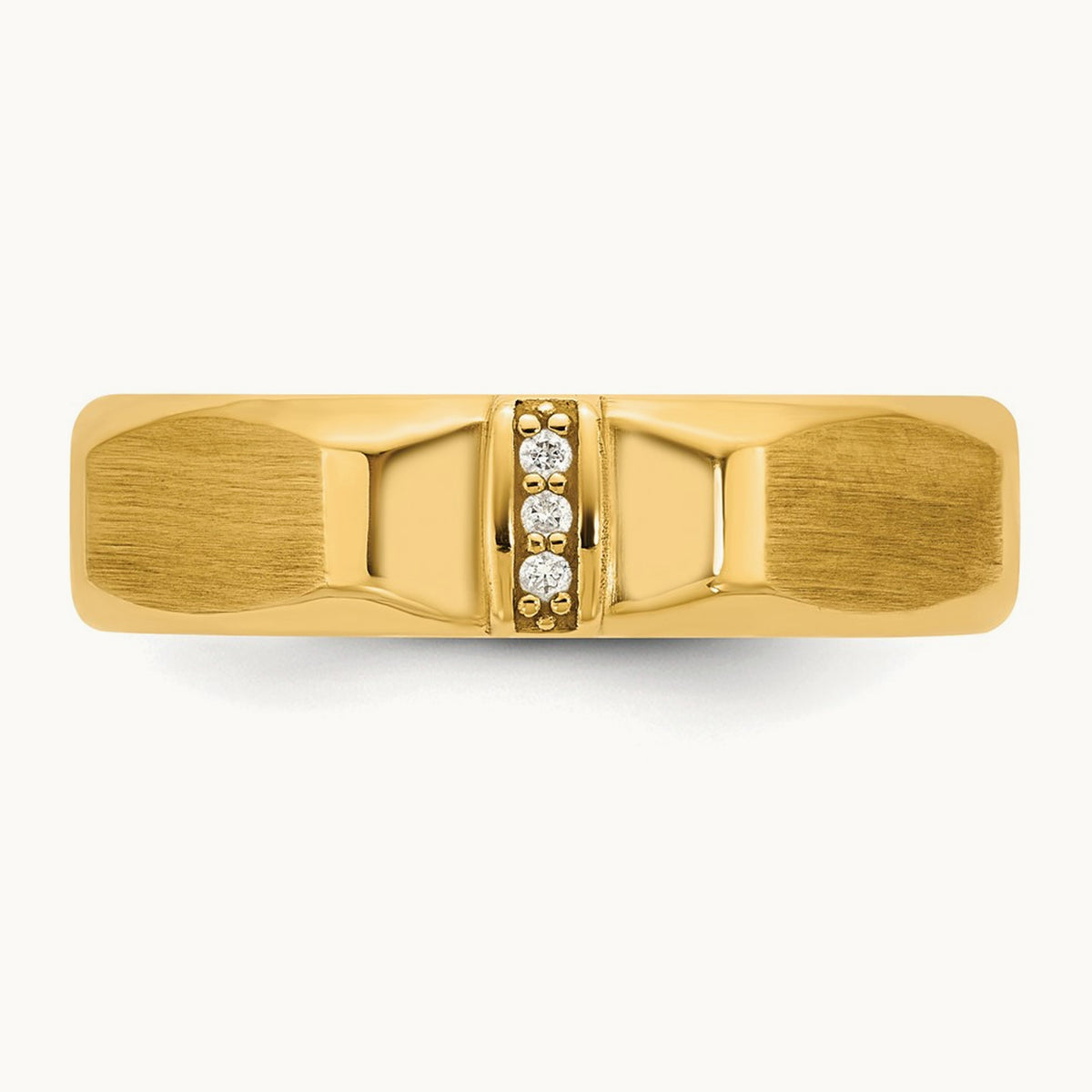 IB Goodman Mens Satin Complete .03ct Diamond Ring, 14K Yellow Gold