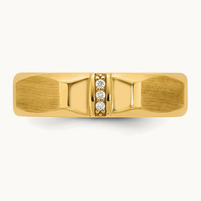 Setting: IB Goodman Men's Satin Diamond Ring Mounting, 14K Gold — 14K Yellow Gold