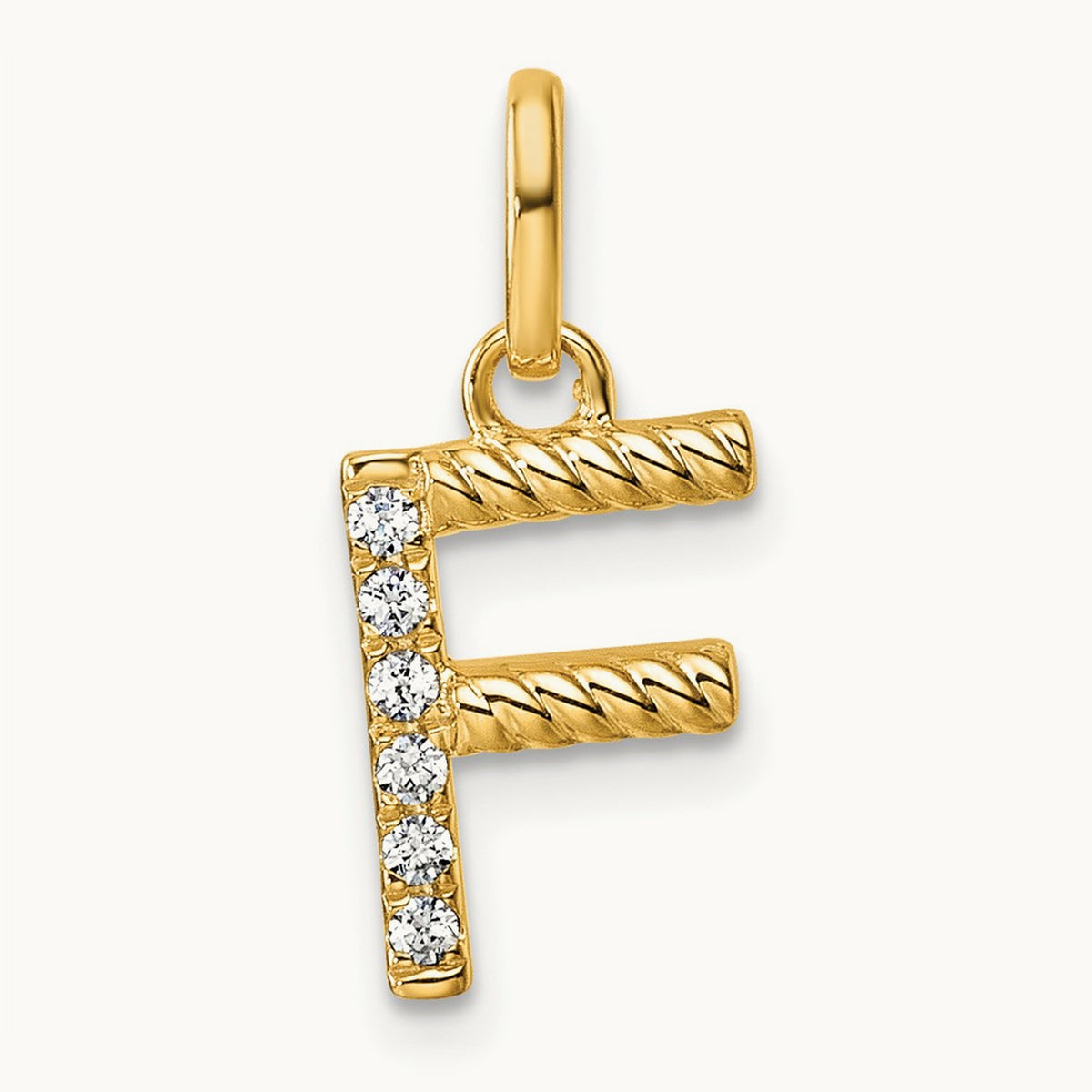 Twisted Diamond Charm — 14K Yellow Gold, F