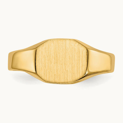 8.0x6. Closed Back Signet Ring, 25mm, 14K