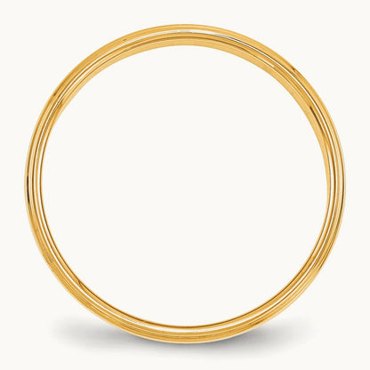 Flat with Step Edge Band, 4mm, 10K Yellow Gold