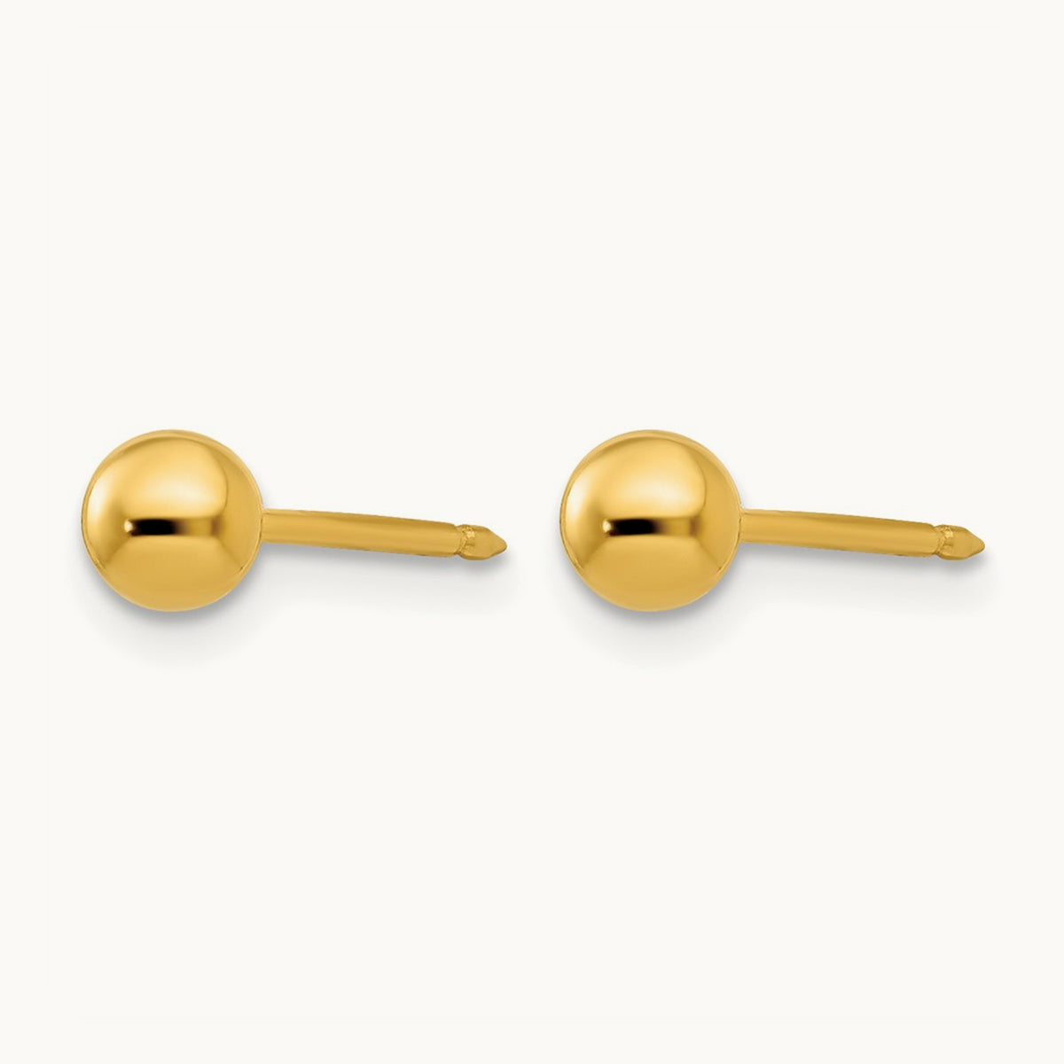Inverness Ball Post Earrings — 14K Yellow Gold, 4mm