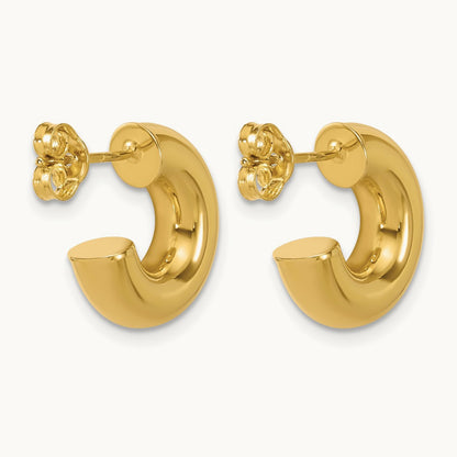 Polished J-Hoop Post Earrings — Leslie's — 15.5mm