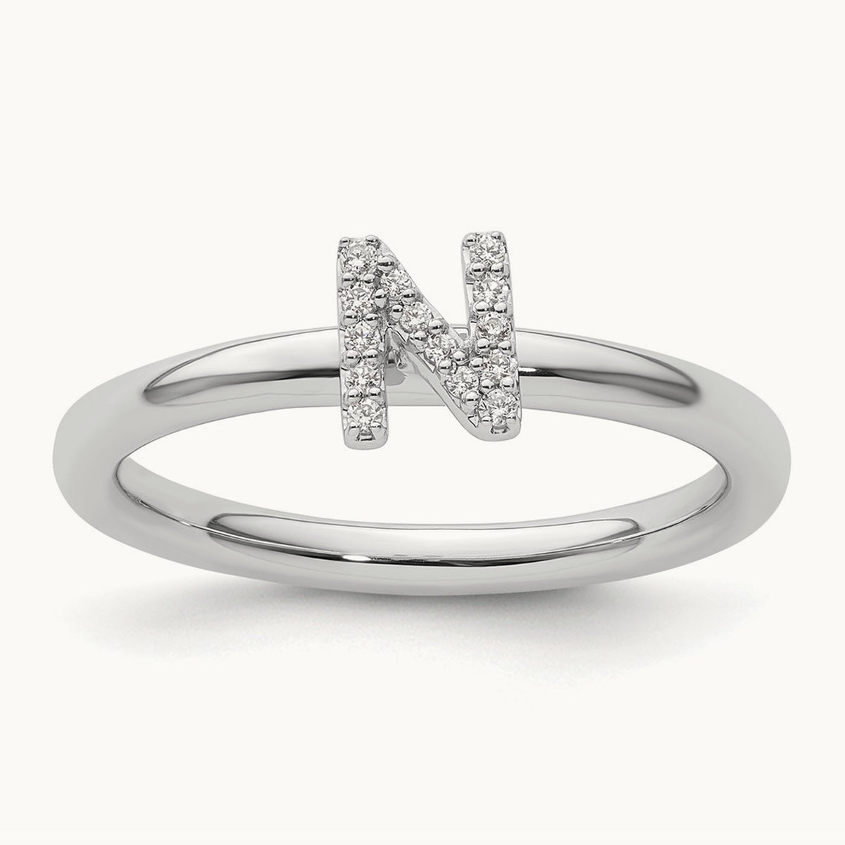 Stackable Diamond Ring — 14K White Gold, N