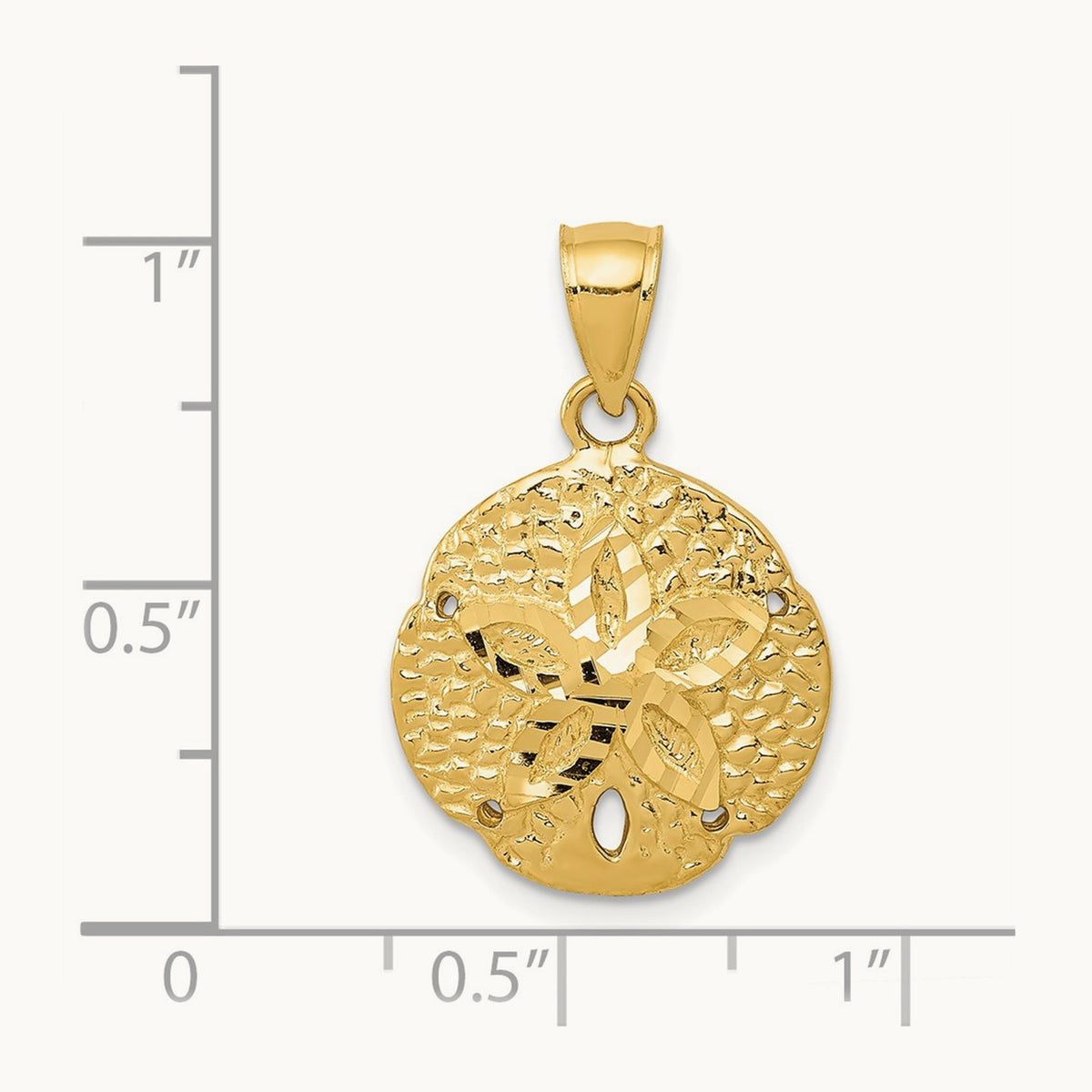 Sand Dollar Pendant, 14K