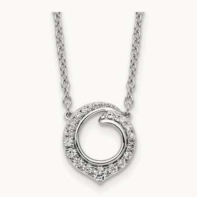 Fancy Circle Diamond 18in Necklace — 14K White Gold, 0.252 ct