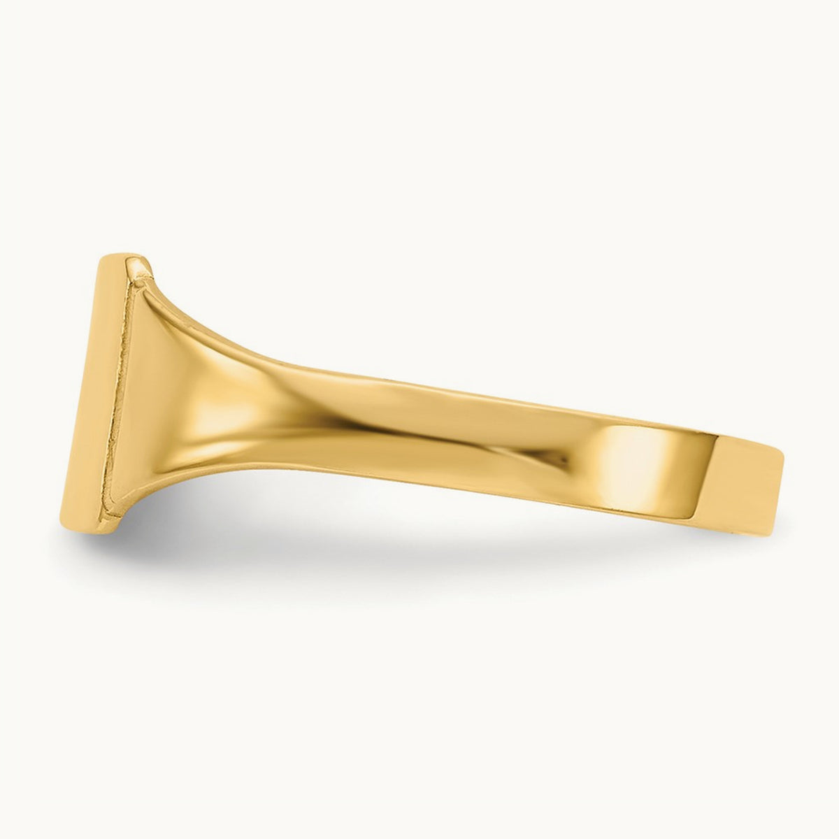 Polished Square Signet Baby Ring, 14K