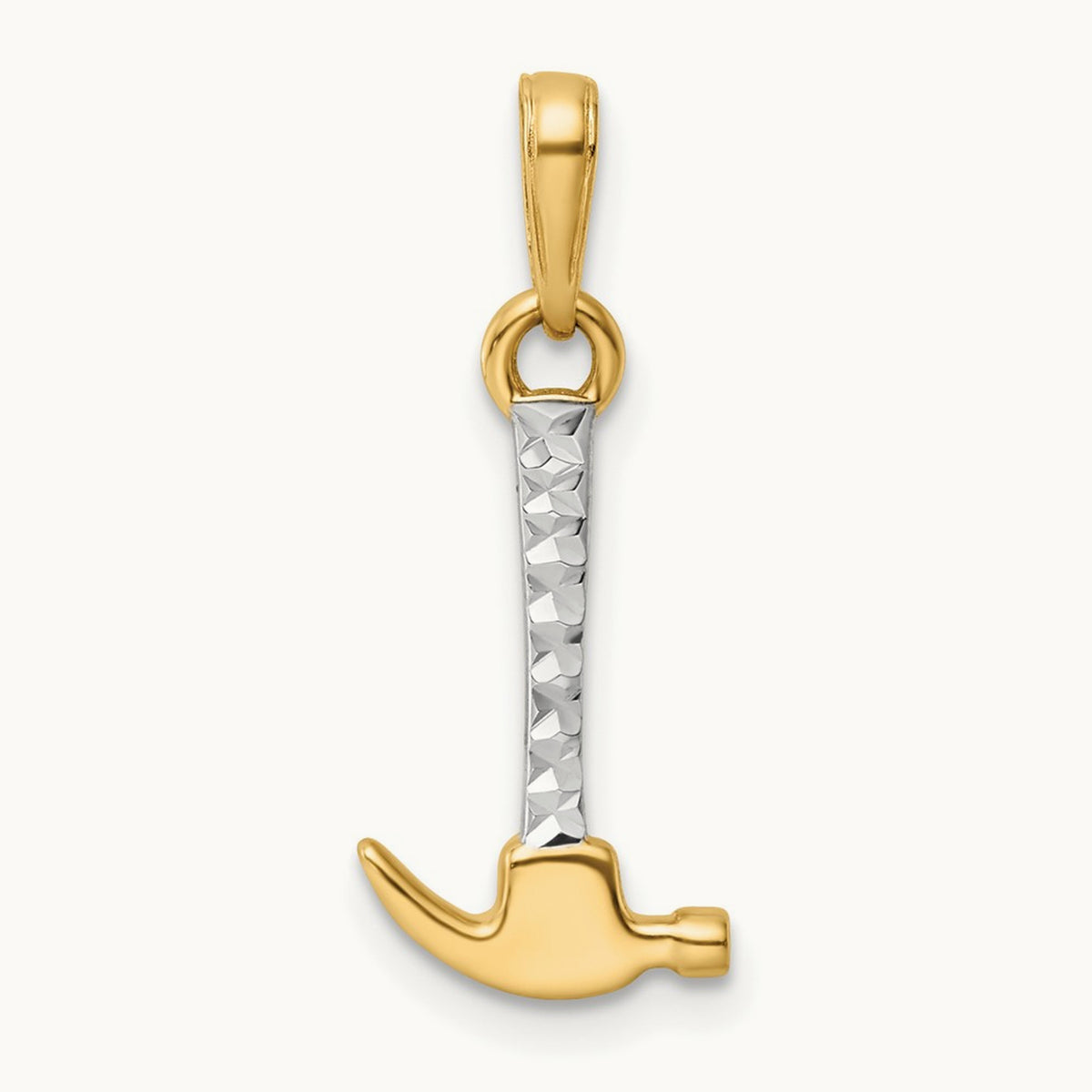 D/C Hammer Pendant, 14K with White Rhodium