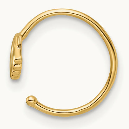 20 Gauge Scallop Shell Nose Ring / Ear Cuff, 14K