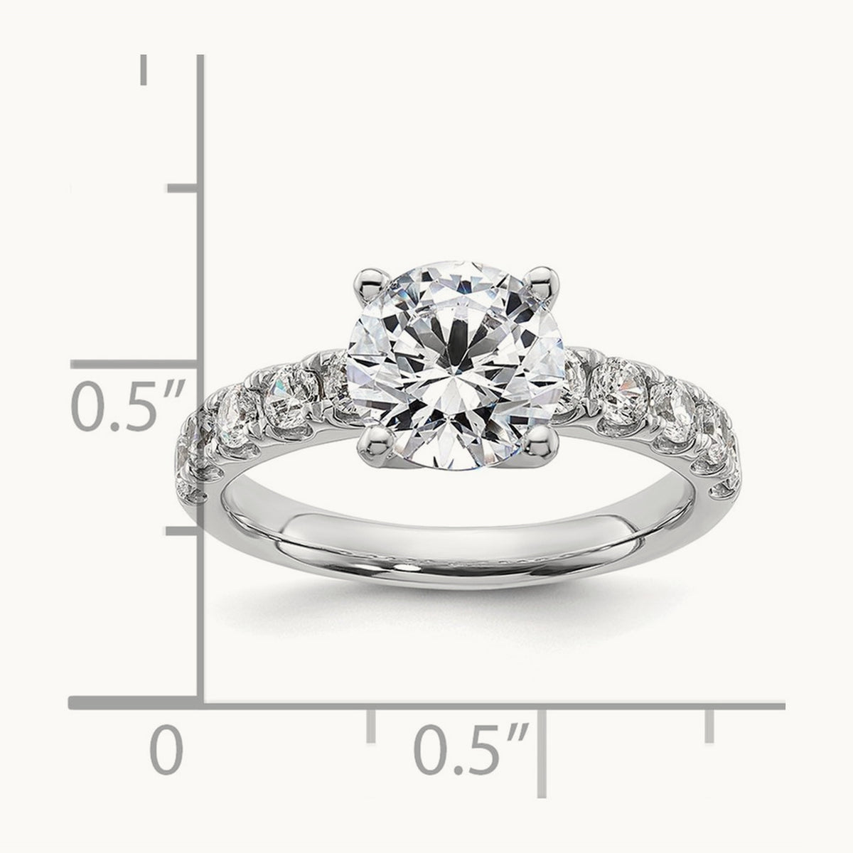 Round Engagement Ring — 2 3/4 ct, 7