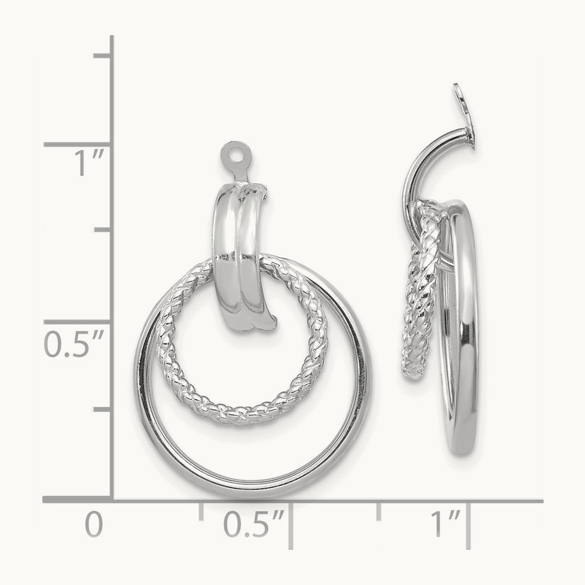 Polished & Twisted Fancy Earring Jackets — 14K White Gold