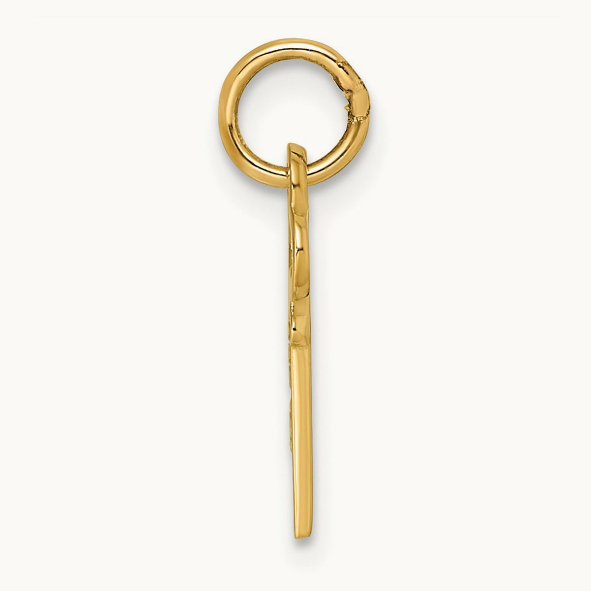Key Initial Charm — 14K Yellow Gold, I