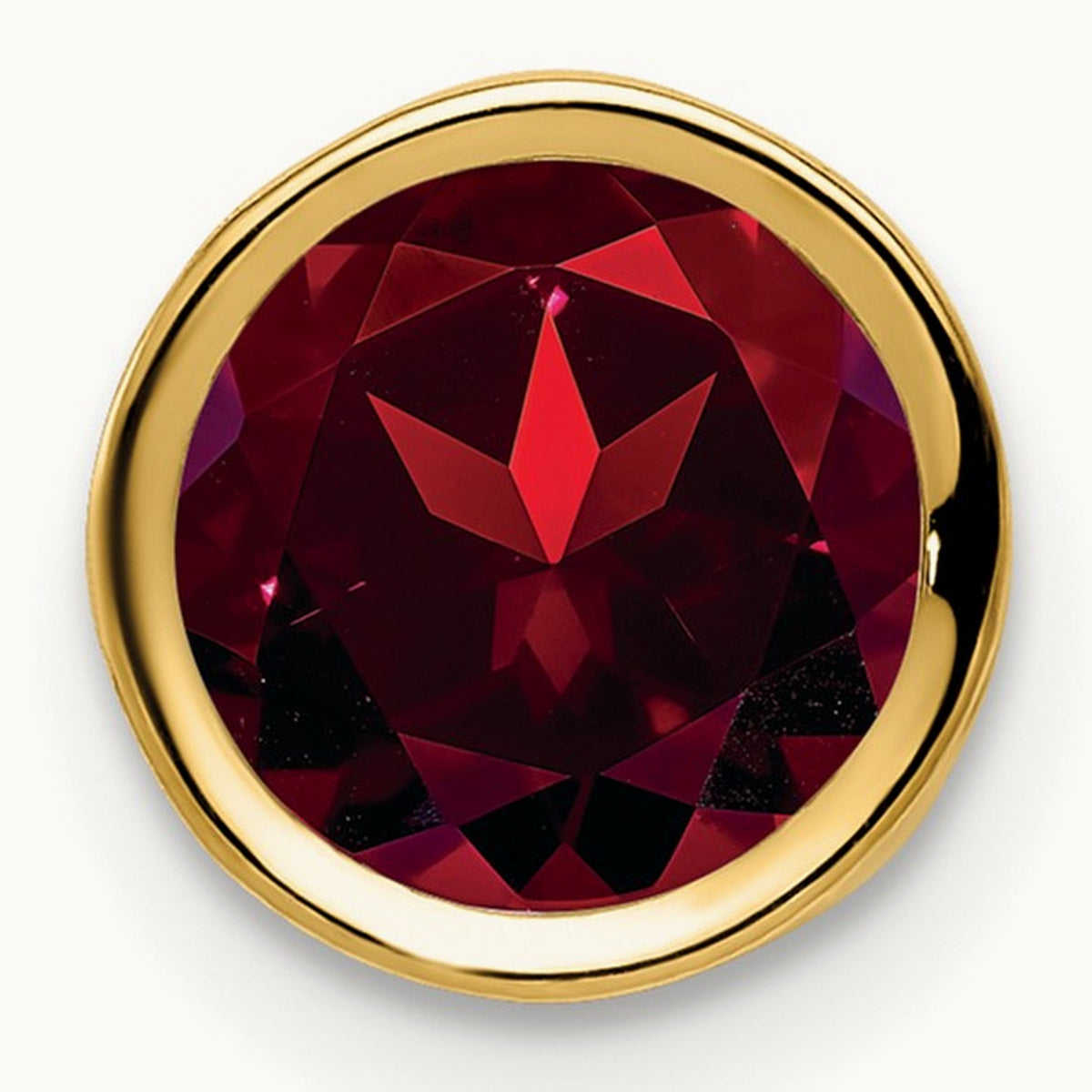 Garnet bezel pendant — 7mm