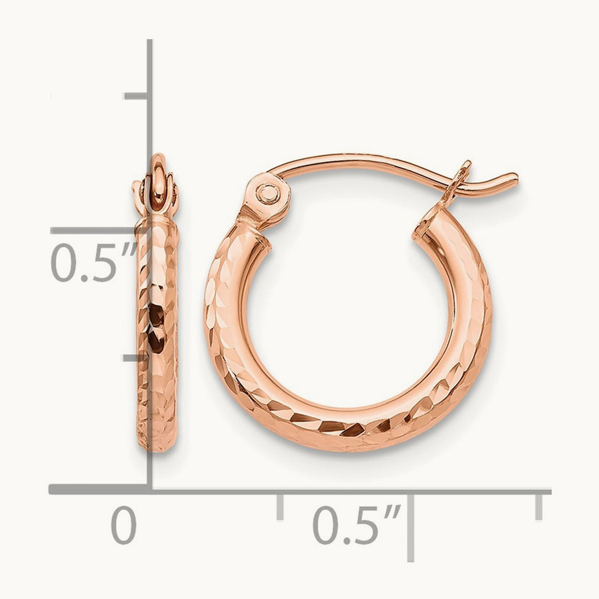 Lightweight Diamond-cut Hoop Earrings — 13mm