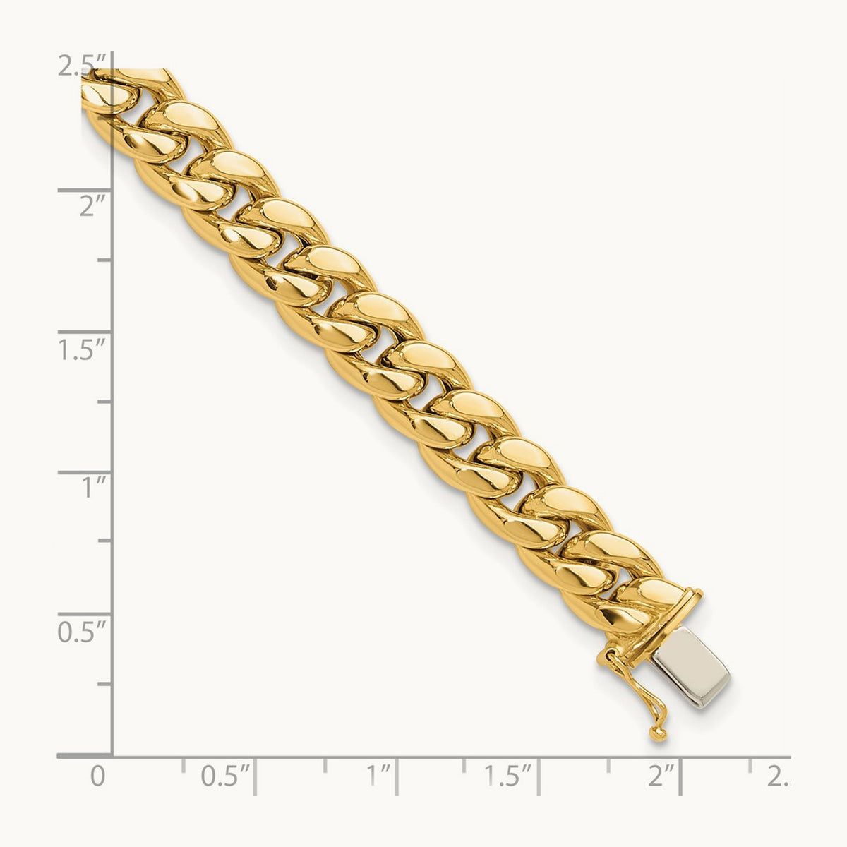 Polished Curb Link Men's Bracelet, 14K