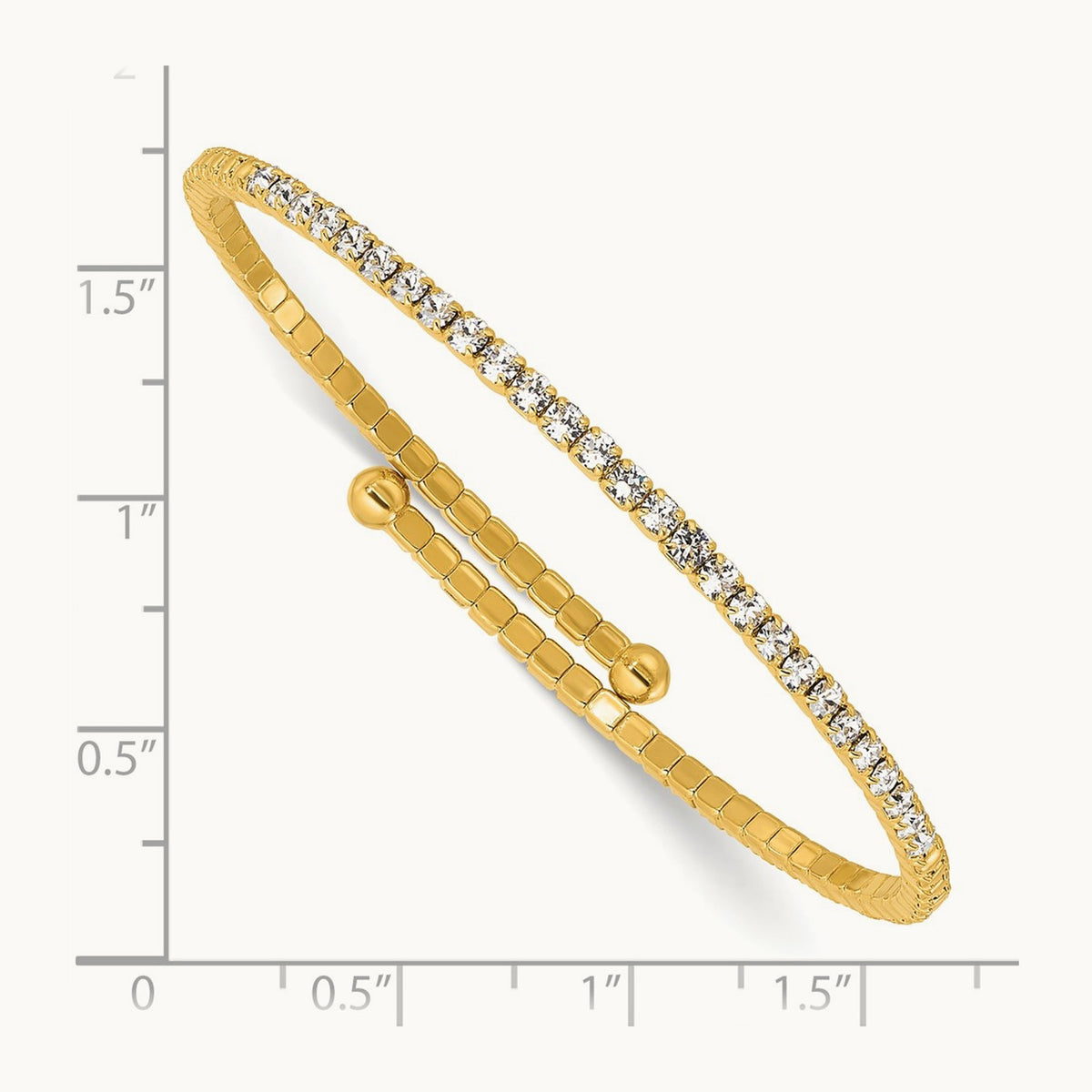 Flash Gold-tone Crystal Single Row Wrap Bracelet