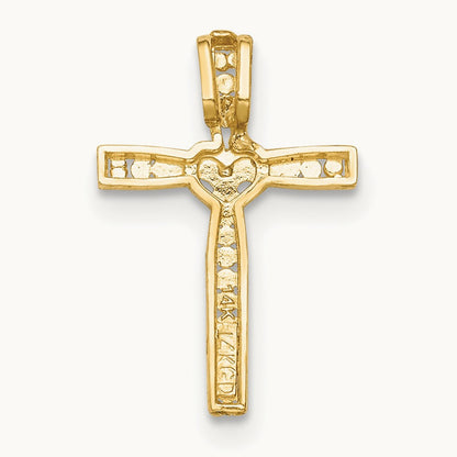 w/Rhodium Cross Pendant, 14K