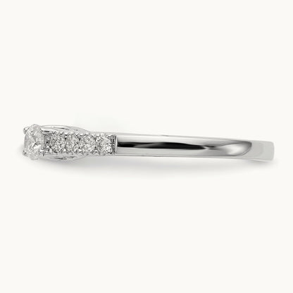 3-Stone Diamond Peg Set Semi-mount Engagement Ring, 14K White Gold