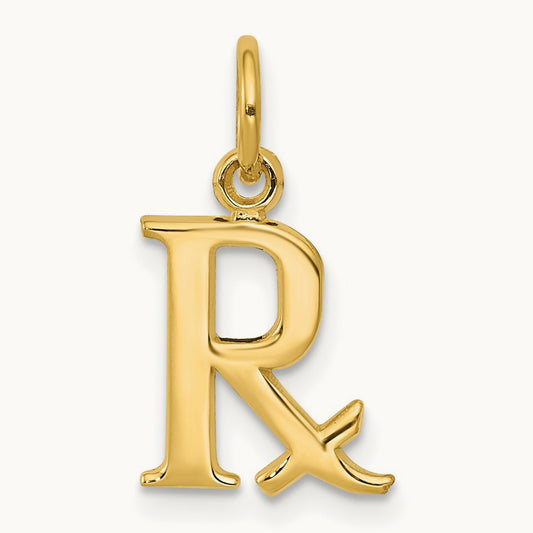 Prescription Symbol RX Charm, 14K