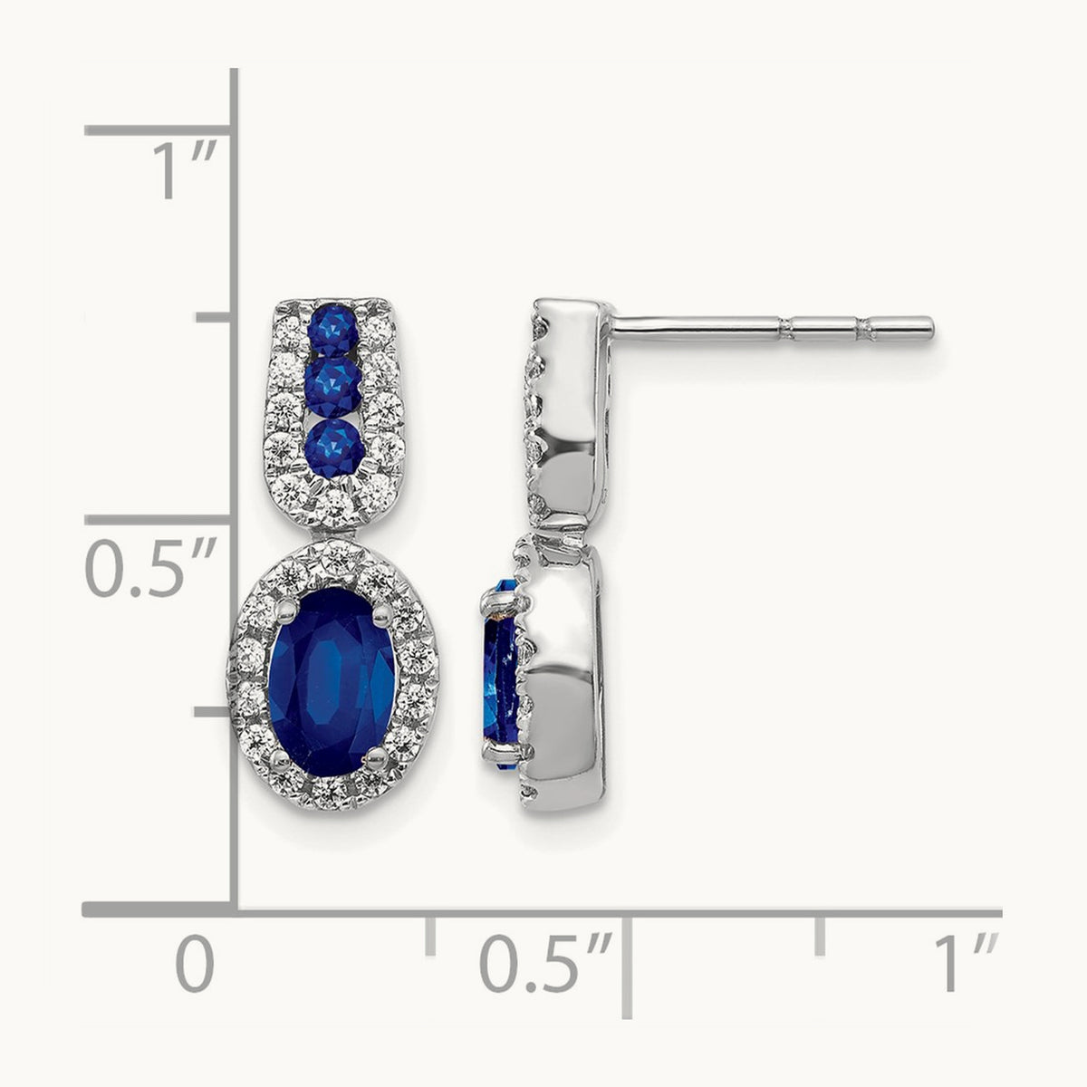 Diamond and Sapphire Post Earrings — photo set