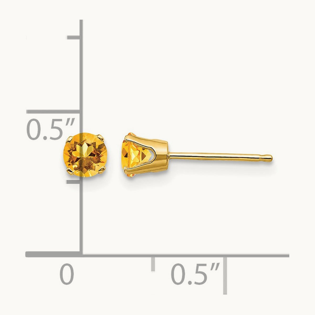 November/Citrine Post Earrings — 4mm