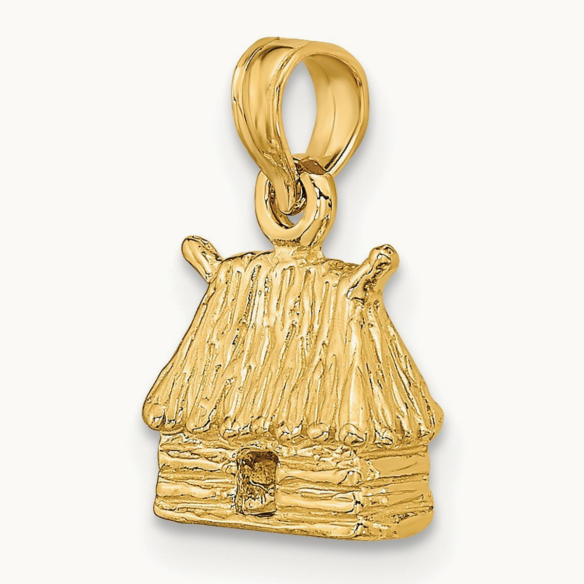 3-D Bungalow Island Hut Charm, 14K