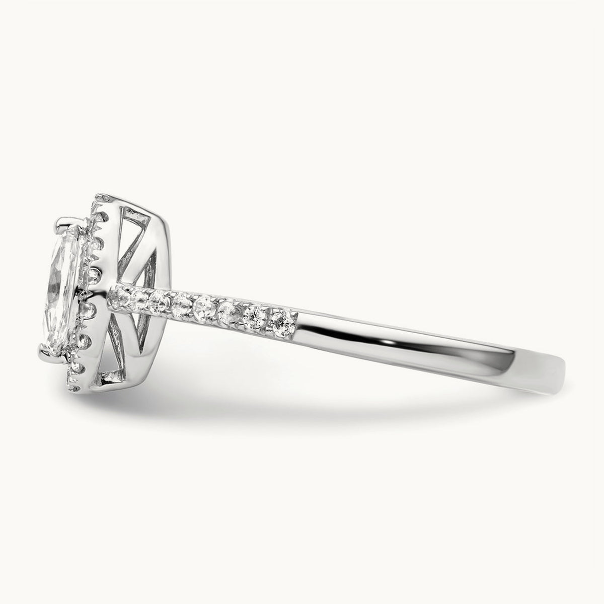 White Sapphire April Birthstone Ring, 0.20 ct tw Lab-Grown Diamond