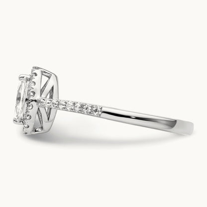 White Sapphire April Birthstone Ring, 0.20 ct tw Lab-Grown Diamond