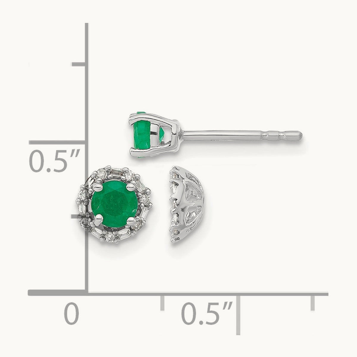 Diamond and Emerald Stud w/ Jacket Earrings — photo set
